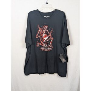 NWT Harley Davidson Skeleton Graphic Print T-Shirt Black Men's Size 3XL/XXXL